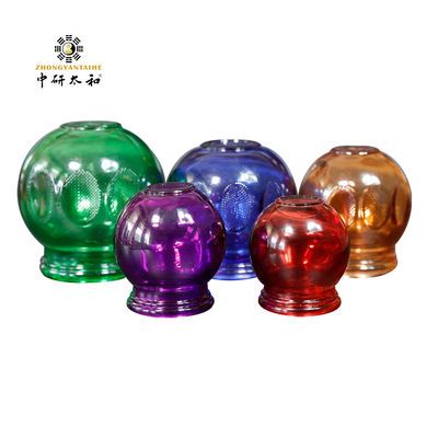 Подгонянный придавать форму чашки массажа 5pcs установил извлекать особенного китайского традиционного стекла чашки огня красочный влажный